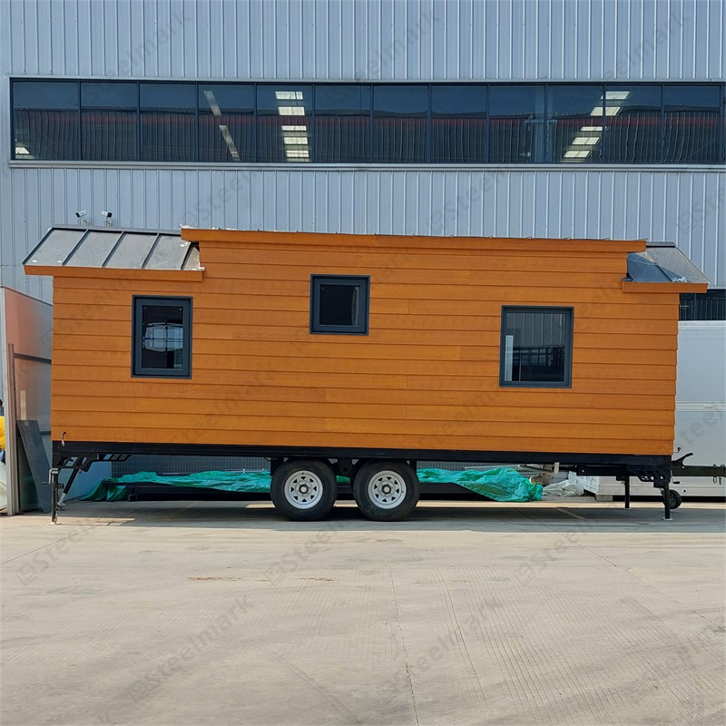 GS-TY05 casa de madera de lujo pequeña casa prefabricada sobre ruedas