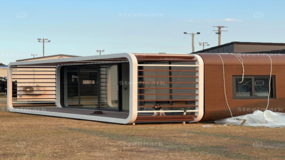 Proyecto australiano de cabaña espacial prefabricada moderna al aire libre