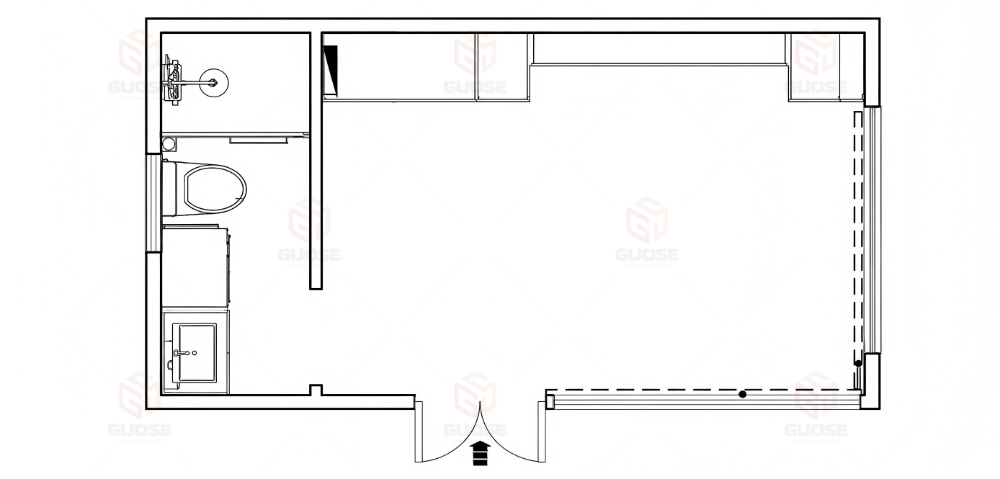 Integrated bathroom and multi-functional space configuration in luxury pod